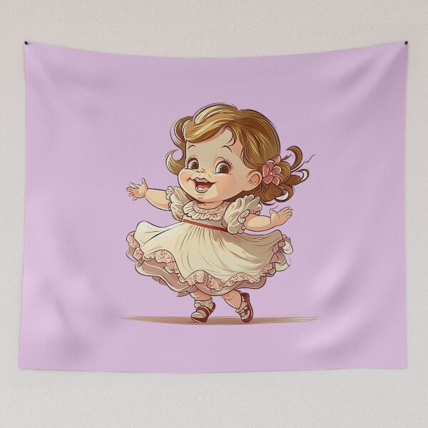 Item preview, Joyful Girl with Dress and Clip designed and sold by zzibel.