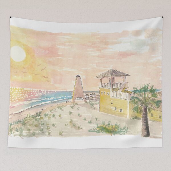 Item preview, Incredible Sunset in Seaview Florida with Beach Dunes designed and sold by artshop77.
