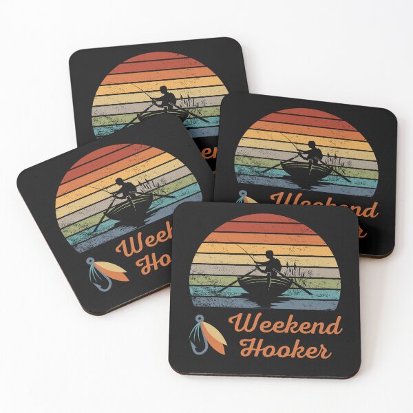 Item preview, Weekend Hooker Fishing Design with Retro Sunset designed and sold by BluePlanetMerch.