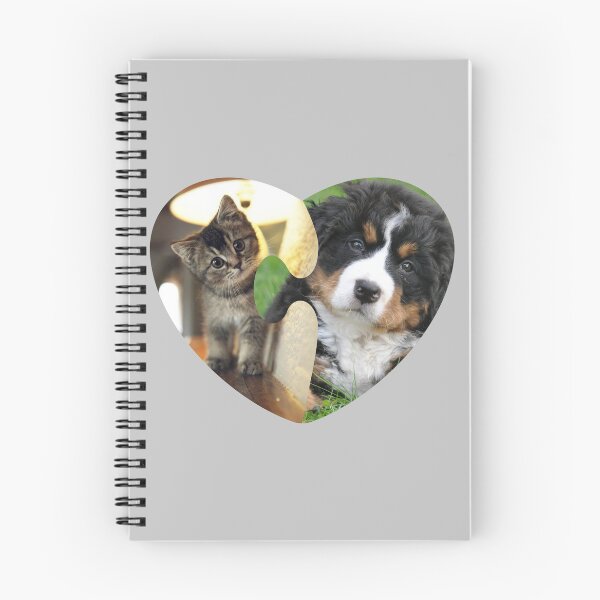 Aperçu de l'œuvre Chaton et chiot mignons dans un cœur puzzle créée et vendue par Ksmith-Style.