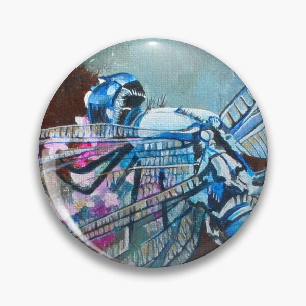Item preview, Blue Dragonfly Resting On Wild Garlic Painting designed and sold by taiche.