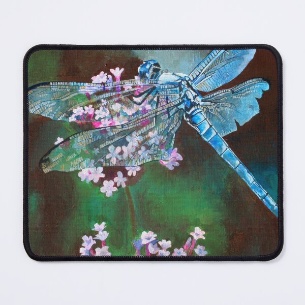 Item preview, Blue Dragonfly Resting On Wild Garlic Painting designed and sold by taiche.