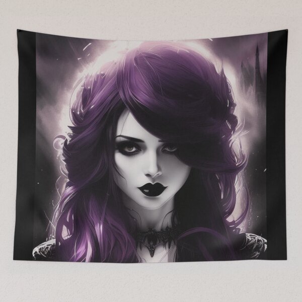 Item preview, Purple Gothic Girl Portrait No.2 designed and sold by Artistic Fusion Lab.