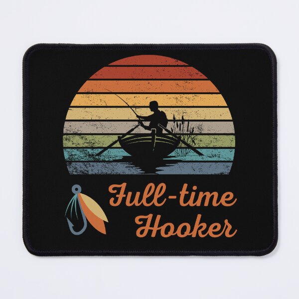 Item preview, Funny Full-time Hooker Fishing Design with Retro Sunset designed and sold by BluePlanetMerch.
