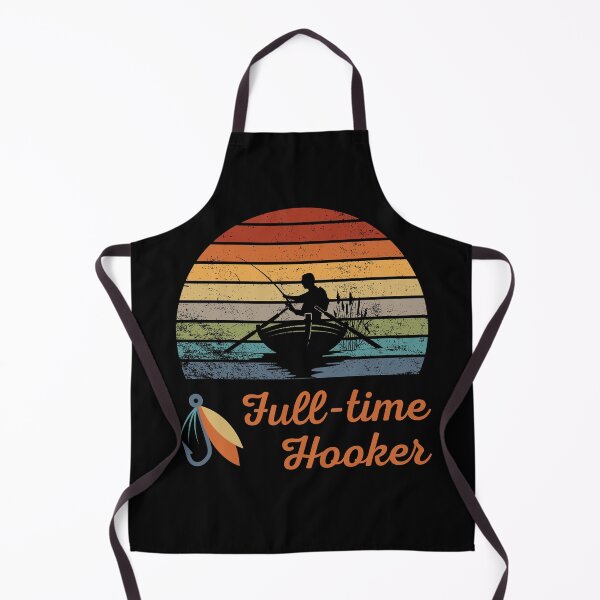 Item preview, Funny Full-time Hooker Fishing Design with Retro Sunset designed and sold by BluePlanetMerch.