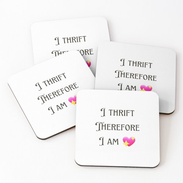 Item preview, I thrift Therefore I am heart  designed and sold by JewelsNova.