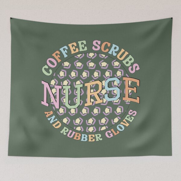 Item preview, Coffee Scrubs And Rubber Gloves Medical Nurse Quote designed and sold by Pixelish.