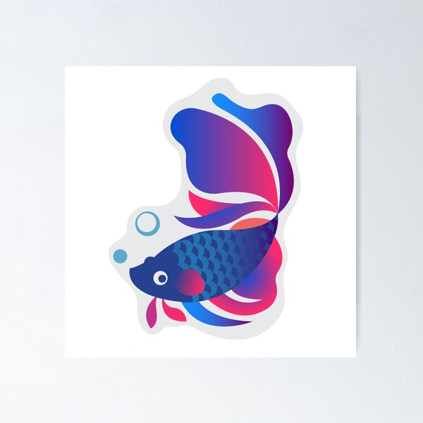 Item preview, Multicolor Bettafish Sticker designed and sold by vikyky.