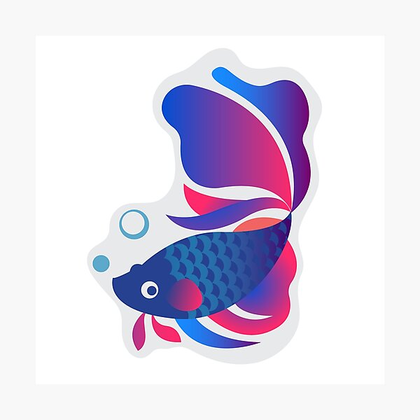 Item preview, Multicolor Bettafish Sticker designed and sold by vikyky.