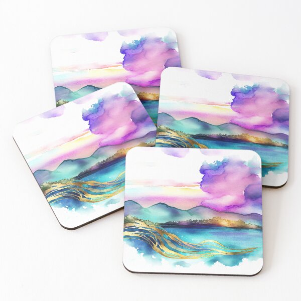 Item preview, Unforgettable Purple Teal Sunset Painting for Home Decor Digital Print designed and sold by adlydesigns.