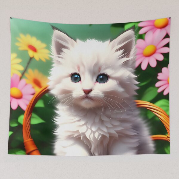 Item preview, Cat in a Basket - Modern Digital Art designed and sold by Ai-michiart.