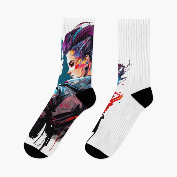 Item preview, Comic Book Cyberpunk Girl with Paint Runs designed and sold by ShadowAndSlate.