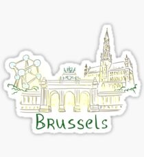 Brussels Panorama at night Sticker