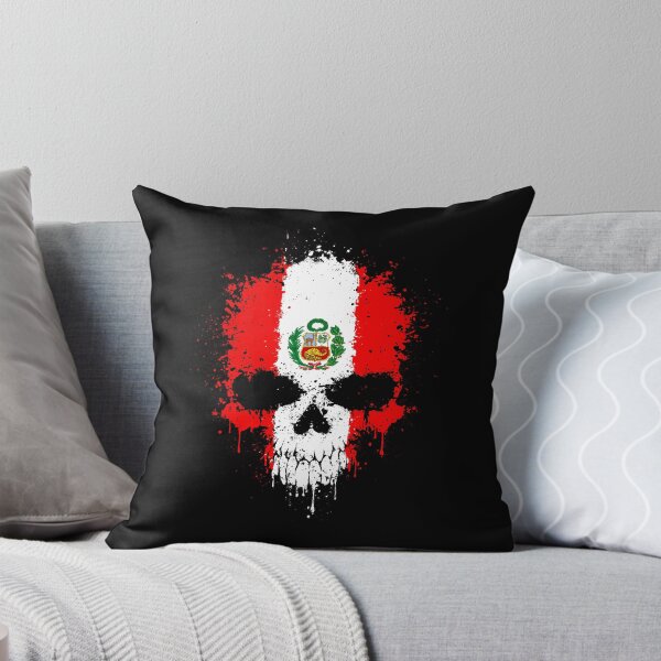 Item preview, Chaotic Peruvian Flag Splatter Skull designed and sold by JeffBartels.
