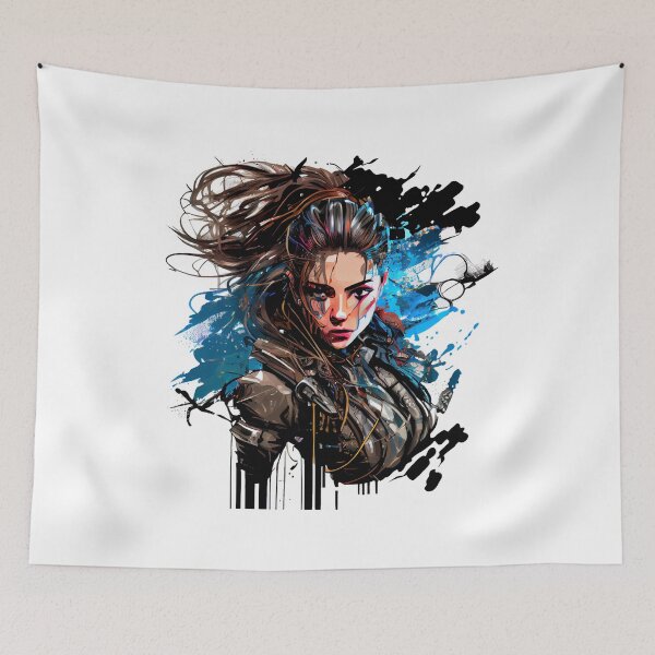Item preview, Comic Book Determined Girl with Paint Splatter designed and sold by ShadowAndSlate.