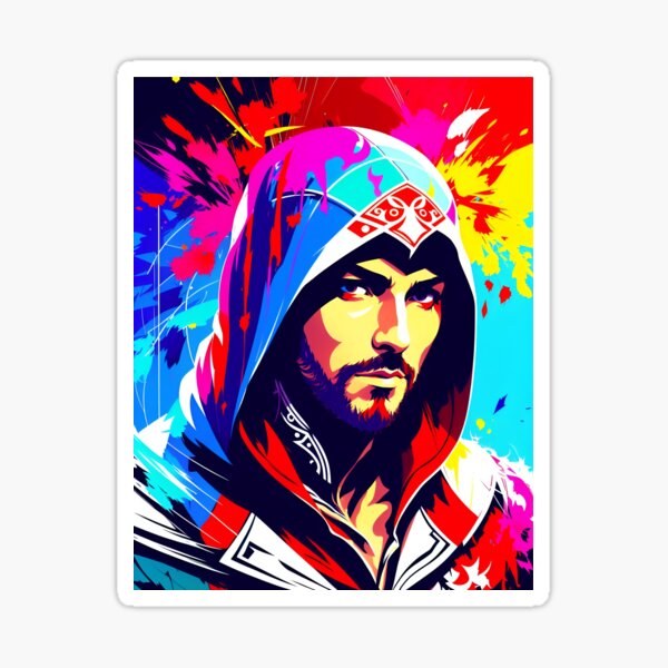 Item preview, Assassins Creed - Ezio Auditore - Splash Art Painting designed and sold by TiloaiCreations.