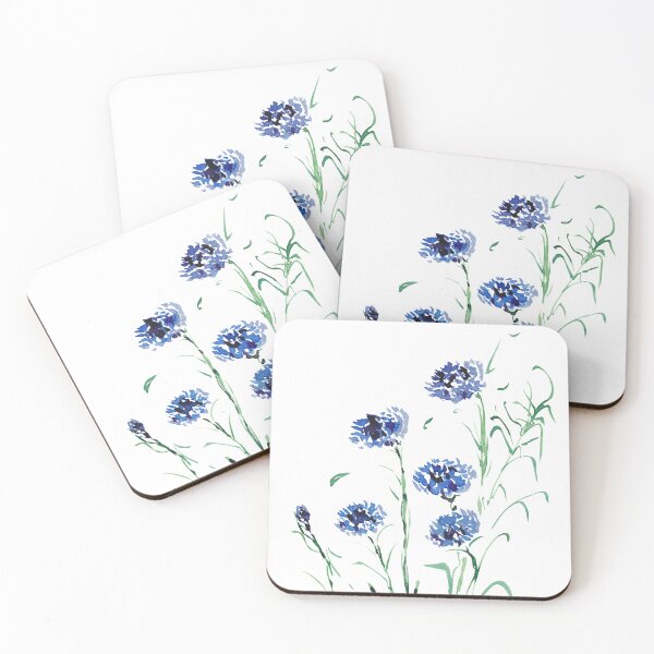 Item preview, Blue Cornflower - Watercolor Wildflowers designed and sold by PinkBathtubArt.