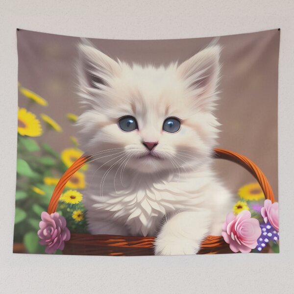 Item preview, Cat in a Basket - Modern Digital Art designed and sold by Ai-michiart.