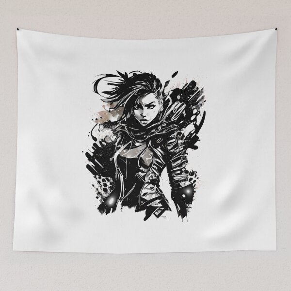 Item preview, Cyberpunk Comic Book Girl in Black designed and sold by ShadowAndSlate.
