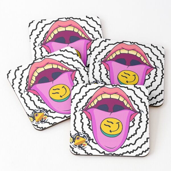 Item preview, colorful-psychedelic-sticket-mosaic-crazy-tong-mouth-smily-art designed and sold by Designerboutic.
