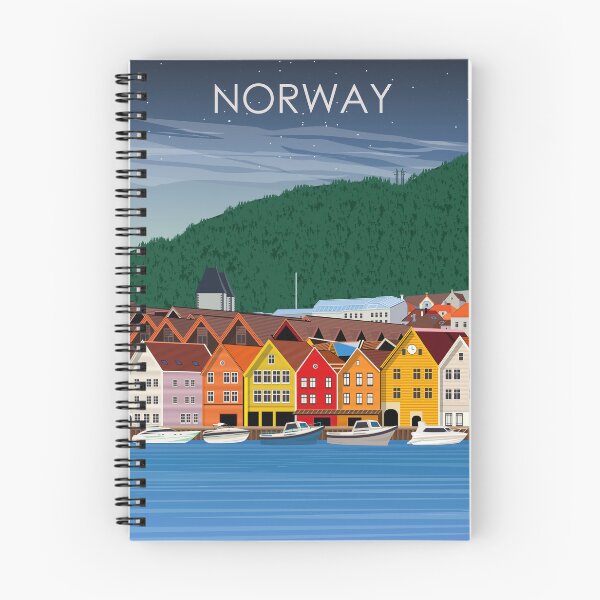 Item preview, Norway Bergen Vintage Minimal Retro Travel Poster designed and sold by Stadify.