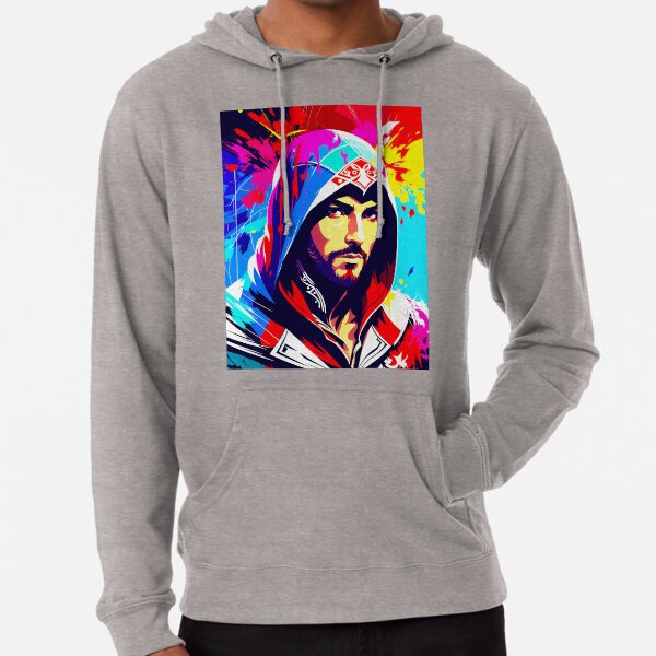 Assassins Creed Ezio Auditore Splash Art Painting Lightweight Hoodie for Sale by TiloaiCreations Redbubble
