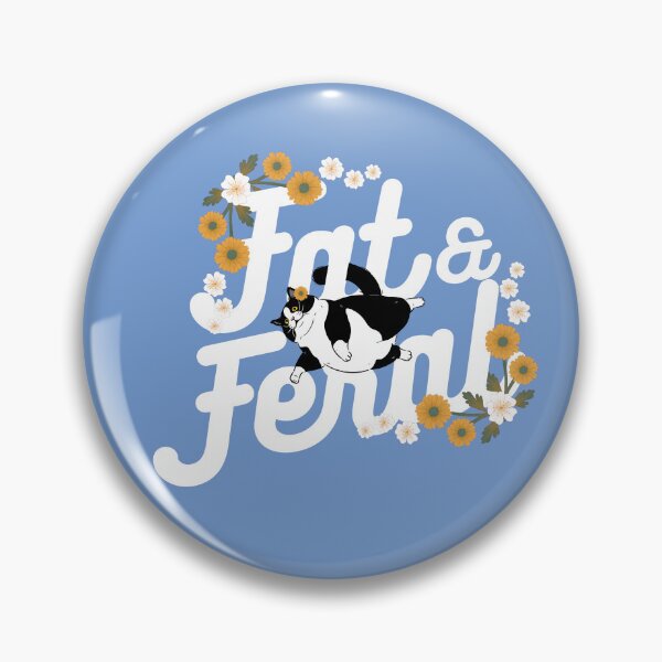 Item preview, Fat and Feral Floral Cat designed and sold by livelaughhell.