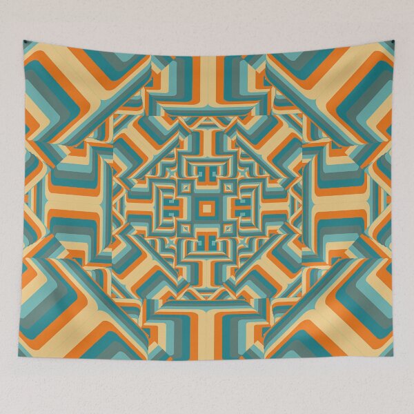 Aperçu de l'œuvre Pacific Orange et Bleu Géométrique 032223 59 créée et vendue par Lazarustci.