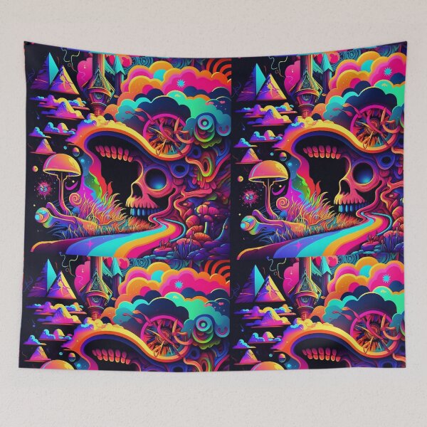 Item preview, Trippy Rainbow Skull Cave designed and sold by VibrantView.