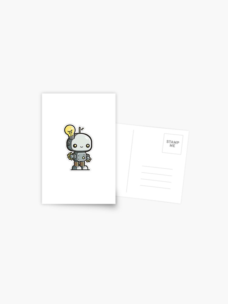 Adorable Tech-Inspired Design Funny Simple Color Kawaii 2D Art Nice  Character - Robot Looking To The Ground Sticker for Sale by Robotkovo