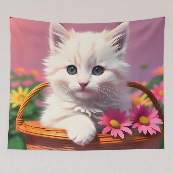 Item preview, Cat in a Basket - Modern Digital Art designed and sold by Ai-michiart.