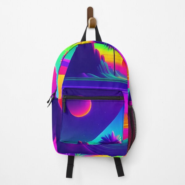 Item preview, Trendy Neon-Colored Landscape AI Art designed and sold by unusualillusion.