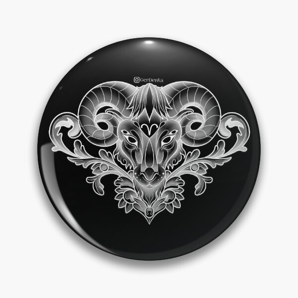 Item preview, Black NeoTrad Ram with Filigree detailing designed and sold by Geedenka.