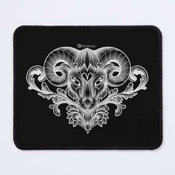 Item preview, Black NeoTrad Ram with Filigree detailing designed and sold by Geedenka.
