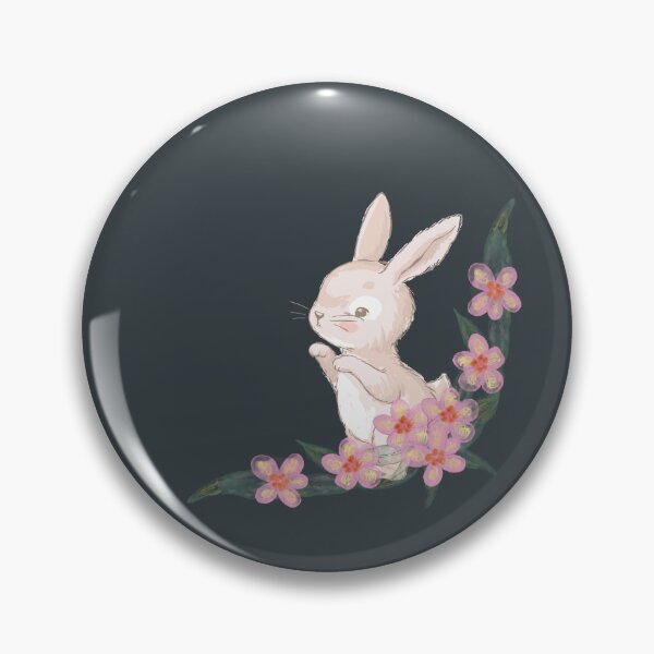 Item preview, Fluffy pink bunny, cute pink rabbit art, nursery decor, adults, kids, rabbit lovers designed and sold by haRexia.