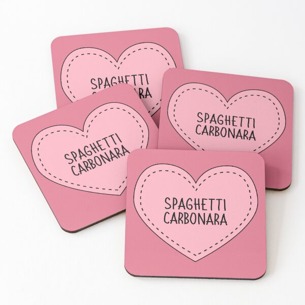 Item preview, Spaghetti Carbonara Cute Pink Cottagecore Heart British Food designed and sold by cashewdays.