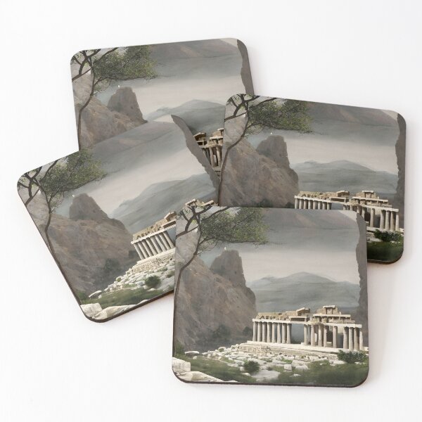 Item preview, The ancient Greek landscape Fantasy Art designed and sold by mythographiaart.