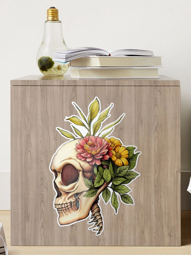 Flowers and skull, sugar skull, dark, La catrina, calavera