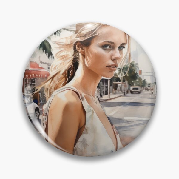Item preview, Watercolor Woman walking in Miami designed and sold by LLartstation.