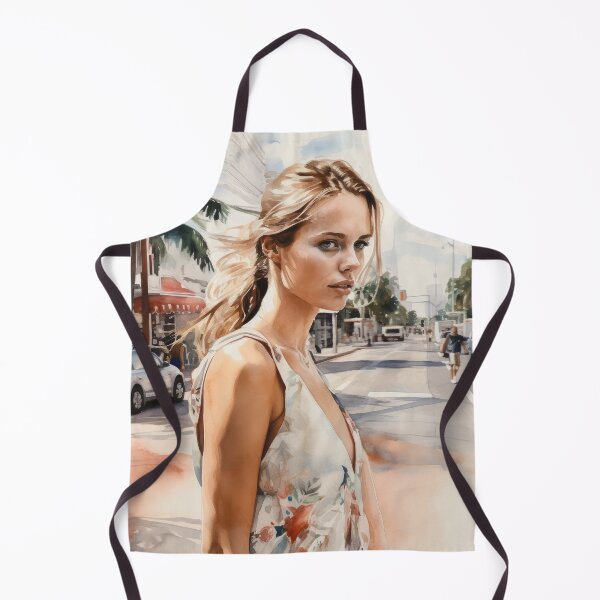 Item preview, Watercolor Woman walking in Miami designed and sold by LLartstation.