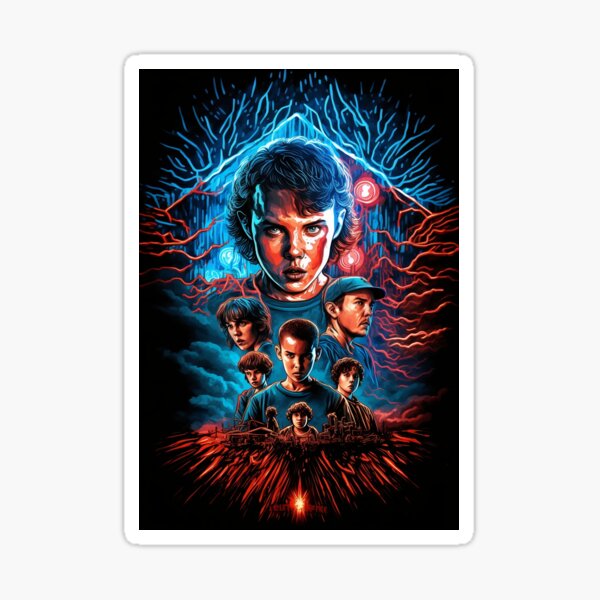 Item preview, AI Generated Stranger Things Netflix- Futuristic Poster Art  designed and sold by JuxtaJoy Studios.