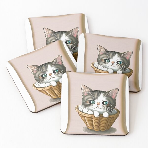 Item preview, Cute cat Sitting in basket  designed and sold by Puppy Paws.
