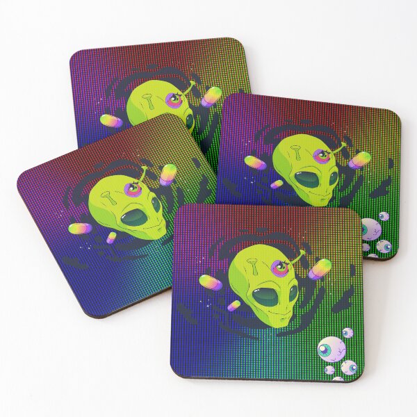 Aperçu de l'œuvre skull-alien-colors-weird-psychedelic-tripy-art-illusion-creativity créée et vendue par Designerboutic.