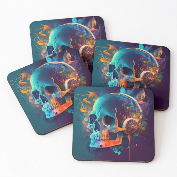 Item preview, Skull wears headphones  designed and sold by designer  ⭐ ⭐ ⭐ ⭐ ⭐.
