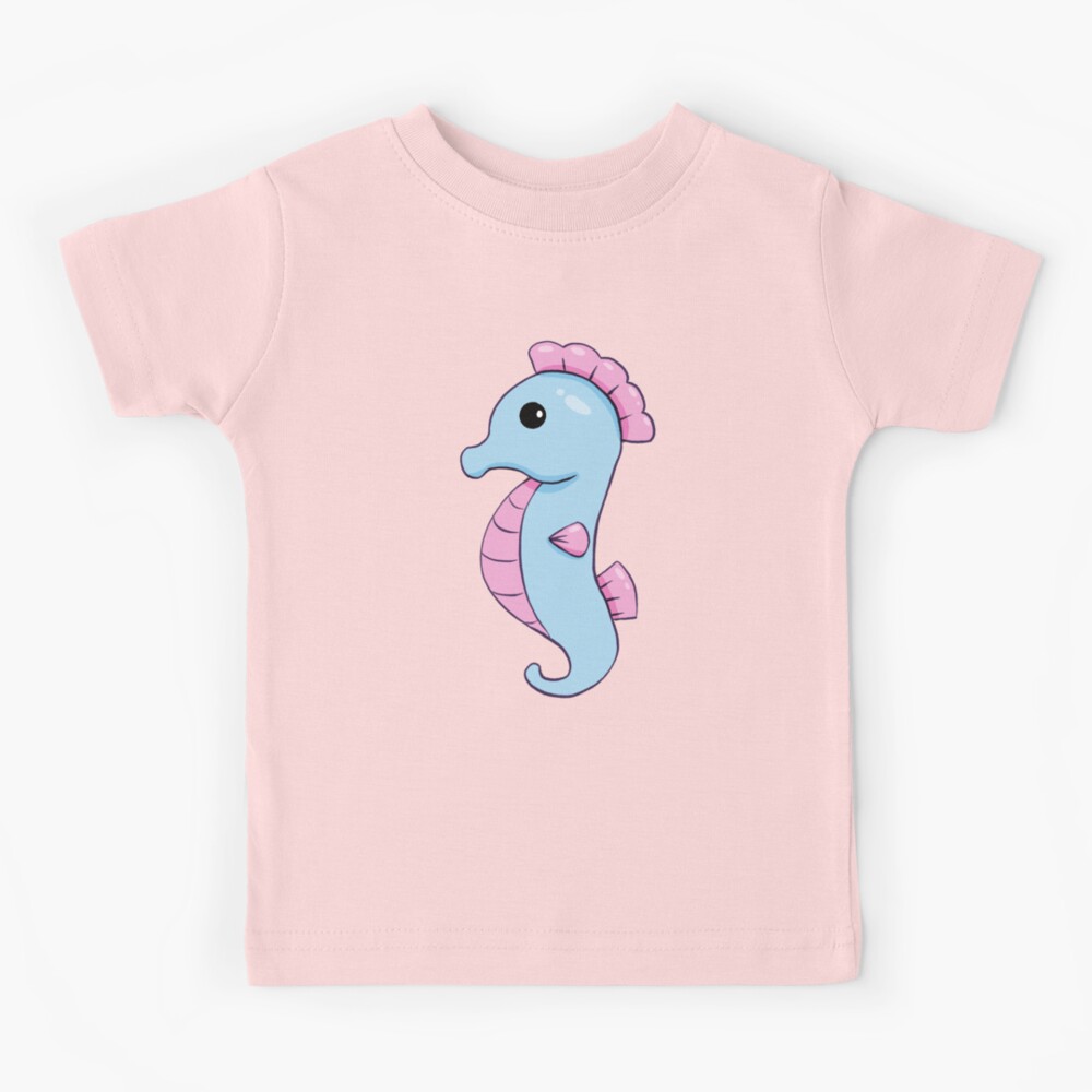 Kawaii Seahorse Kids T-Shirt for Sale by sunburstdesigns