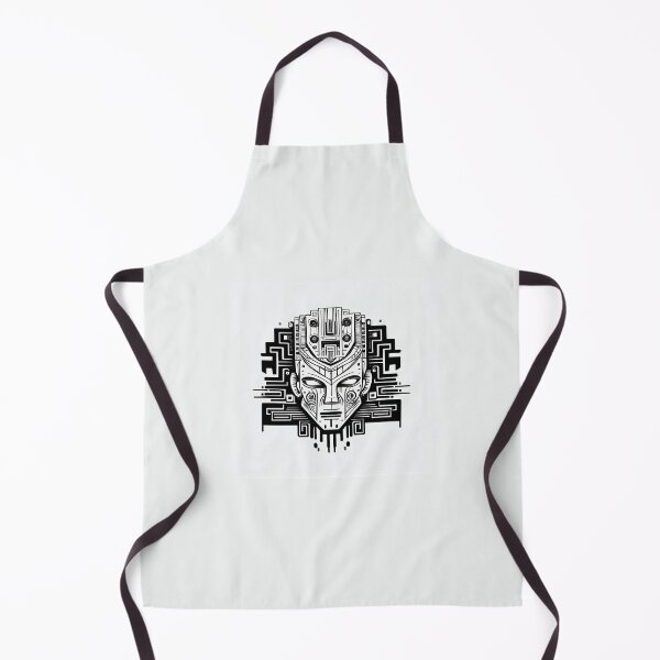 Item preview, Ancient Kawaii Egyptian Mask - B&W Geometric Vector Art designed and sold by AInspiredCO.