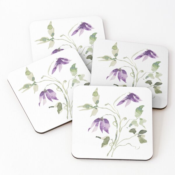 Item preview, Clematis - Watercolor Purple Wildflowers designed and sold by PinkBathtubArt.