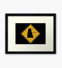 Dalek 1963 Silhouette Road Sign Framed Print