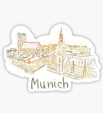 München Panorama bei Nacht Sticker