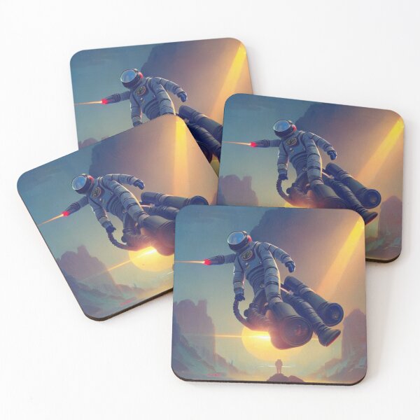 Item preview, Astronaut Riding a Hover Car designed and sold by Space-Wear.